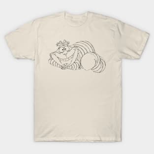 Cheshire Cat Black and white illustration T-Shirt